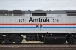 The hood of Amtrak 406